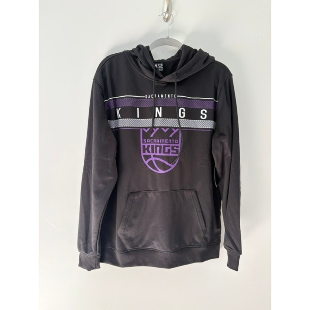 NBA Ultra Game Sacramento Kings Mens Black Graphic Hoodie Sweatshirt New‎